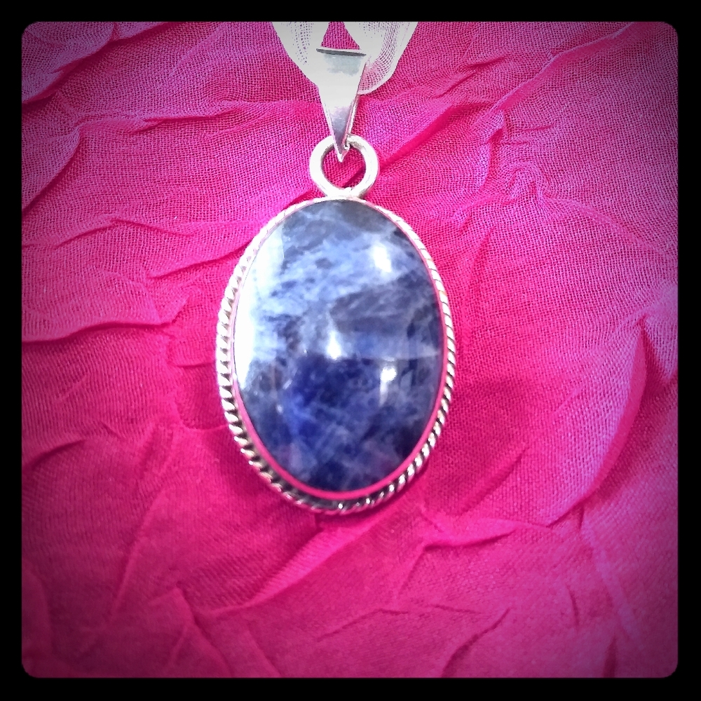 Vintage Lapis/Sterling Pendant